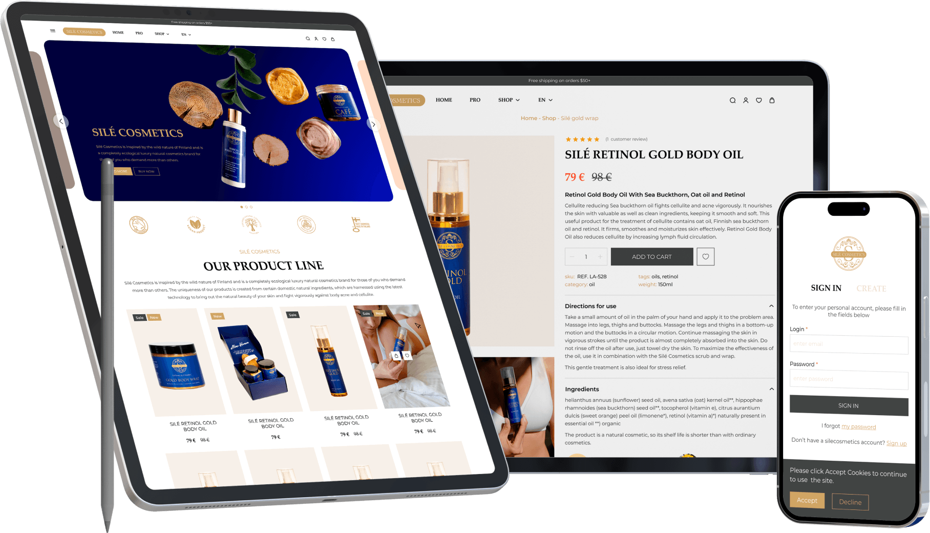 Sile Cosmetics Website - Case by Stableverse