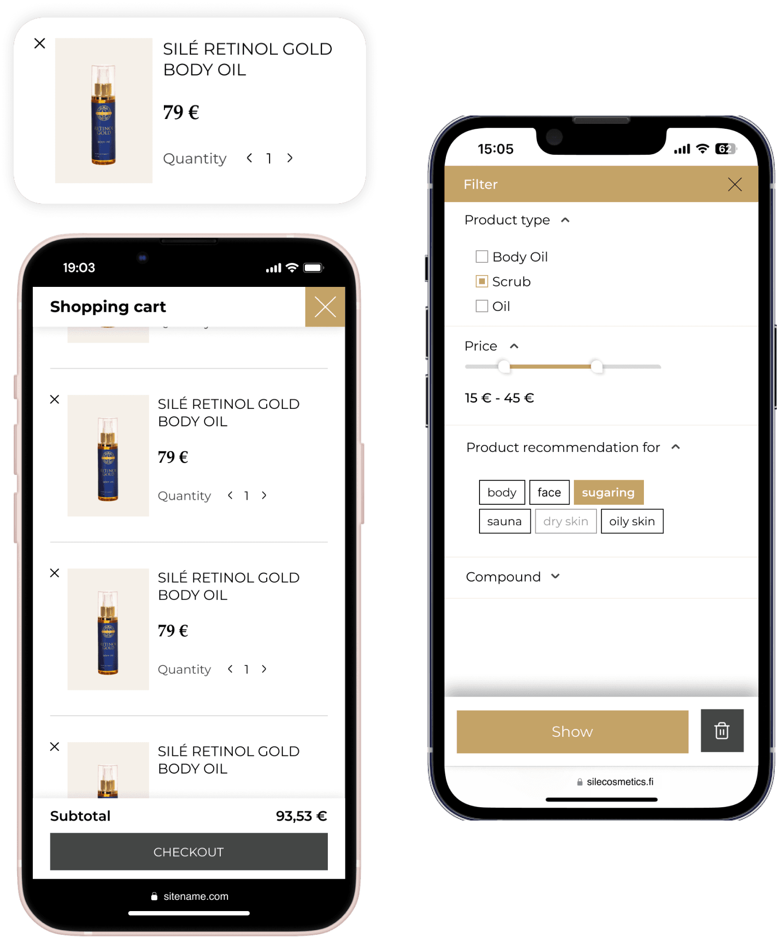Sile Cosmetics Website - Home Page - Case by Stableverse